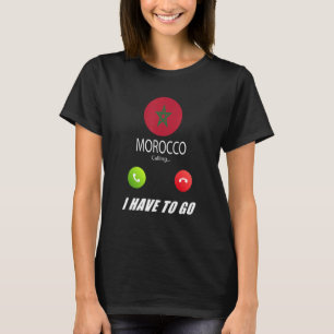 Marokko Vlag Souvenir Marokko Roept T-shirt