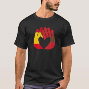 Marokko vlag Spanje vlag vriendschap broederschap T-shirt