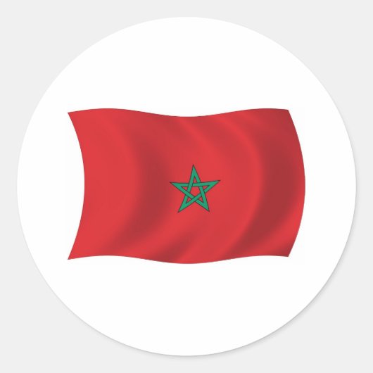 Marokko Vlag Sticker (Voorkant)