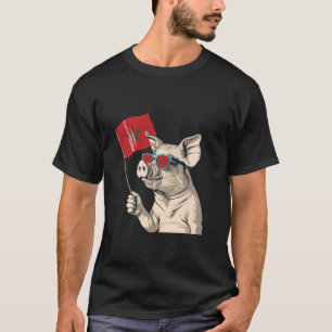 Marokko Vlag Varken Marokkaanse Roots Marokkaanse T-shirt