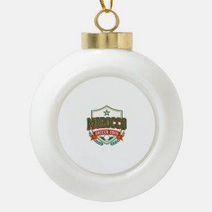 Marokko Voetbal 2026 Voetbal Vet Land Typografie Keramische Bal Ornament