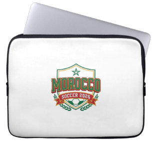 Marokko Voetbal 2026 Voetbal Vet Land Typografie Laptop Sleeve