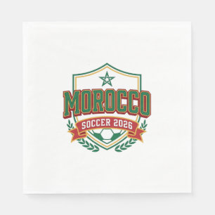 Marokko Voetbal 2026 Voetbal Vet Land Typografie Servet