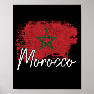 Marokko voetbal liefhebber cadeau Maroc Vlag Marok Poster