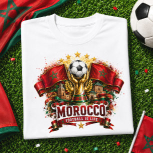 Marokko Voetbalfan Atlas Leeuwen Voetbal Marokkaan T-shirt