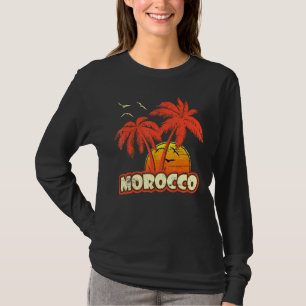 Marokko Zomer Palm Trees 80s Strand Zonsondergang T-shirt