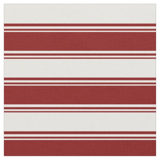 Maron & White Pattern van Stripes Stof (Close Up)