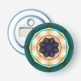 Marone Groen Geel Aqua 3D Patroon ~ Button Flesopener