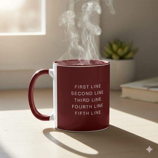Maroon 11 oz Combo Mug with Personalized Text Mok
