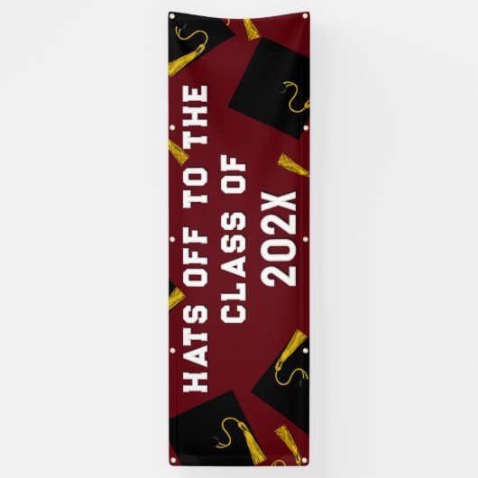 Maroon Afstuderen 2025 Spandoek (Verticaal)