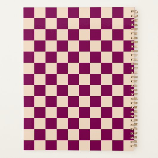 Maroon and beige checkerboard pattern (Dos)
