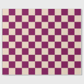 Maroon and beige checkerboard pattern cadeaupapier (Vlak)