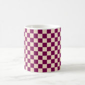 Maroon and beige checkerboard pattern koffiemok (Center)