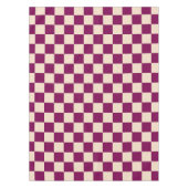 Maroon and beige checkerboard pattern tafelkleed (Voorkant)