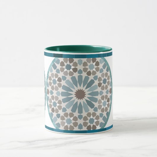 Maroon and Green Geometric Pattern Mug (Centre)