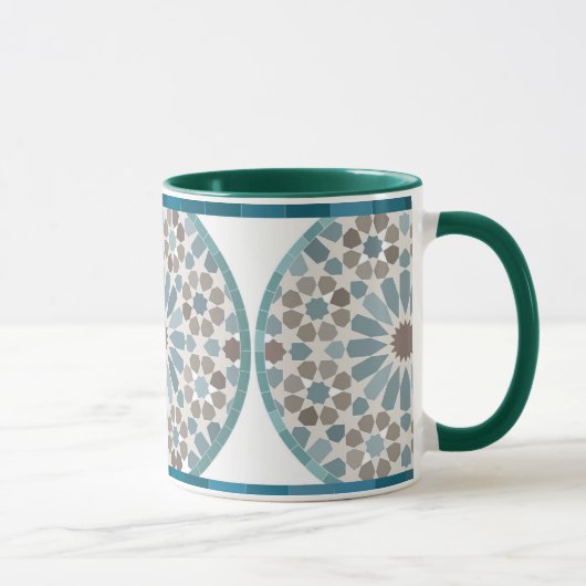Maroon and Green Geometric Pattern Mug (Droite)