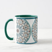 Maroon and Green Geometric Pattern Mug (Gauche)