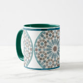 Maroon and Green Geometric Pattern Mug Mok (Voorkant links)