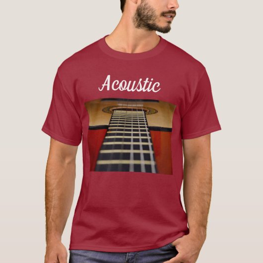 Maroon Aoustic Guitar T-shirt (Voorkant)