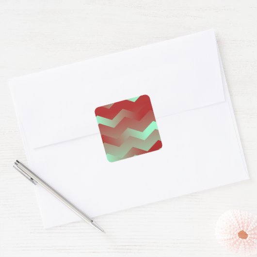 Maroon & Aqua Chevron Envelope Stickers (Envelop)