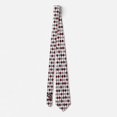 Maroon Argyle Pattern Game Day Stropdas (Achterkant)