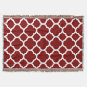 Maroon Auburn en White Quatrefoil Pattern Deken (Voorkant)
