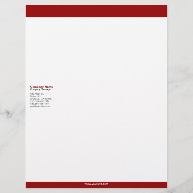 Maroon Bars Letterhead Briefhoofd Ontwerp (Voorkant)