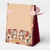 Maroon beige Indiase bruiloft olifanten sjabloon Bedankdoosjes (Achterkant)