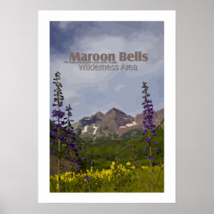 Maroon Bells Floral - poster
