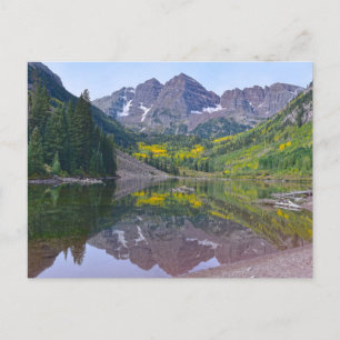 Maroon Bells in de herfst, Colorado Briefkaart