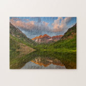 Maroon Bells reflecteert in Calm Maroon Lake 2 Legpuzzel (Horizontaal)