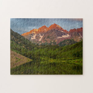 Maroon Bells weerspiegelen in het rustige Maroon L Legpuzzel