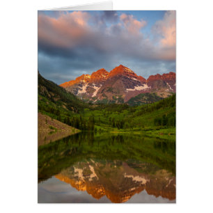 Maroon Bells Weerspiegelen in Rustige Maroon Lake