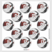 Maroon Black Team kleuren basketbal 13 spelers Sticker (Vel)