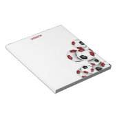 Maroon Black voetballen Accent Aangepaste naam Notitieblok (Schuin)