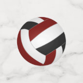 Maroon Black Volleybal Team Kleurt Sportfeest Confetti (Kleine voorkant)