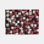 Maroon Black White Abstract Pset Fleece Deken (Voorkant (Horizontaal))
