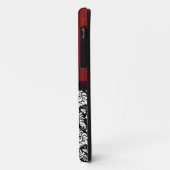 Maroon Black White Damask Monogram Letter Case-Mate iPhone Case (Achterkant/links)