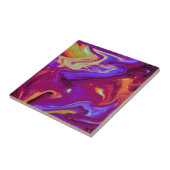 Maroon, blauw, Paars, geel Tegeltje (Zijkant)