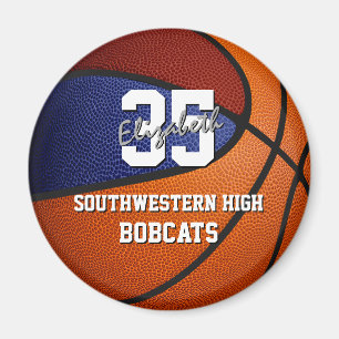 Maroon blauw sportteam kleuren geschenken basketba magneet