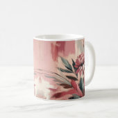 Maroon Blush Paint brosse fleurs café tasse de thé (Devant droit)