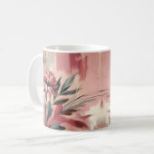 Maroon Blush Paint brosse fleurs café tasse de thé (Devant gauche)