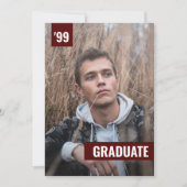 Maroon Bold & Modern Photo Graduation Invitation (Devant)