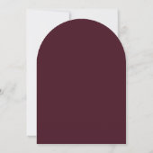 Maroon Bourgogne Boho Arch Modern Wedding Kaart (Achterkant)