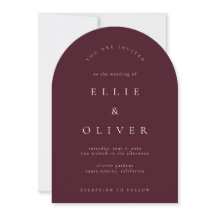 Maroon Bourgogne Boho Arch Modern Wedding