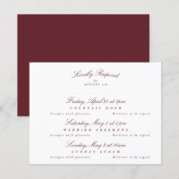 Maroon Bourgogne Elegante Kalligrafie multi-event