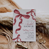 Maroon Bow Coquette Invitation de la douche nuptia