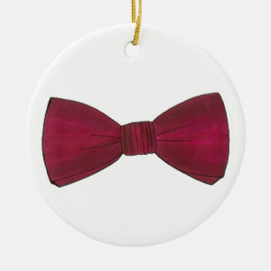 Maroon Bow Stropdas Bachelor Party Groom Weddensch Keramisch Ornament