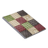 Maroon, Bruin, Tan, & Groene Quilt look Notitieboek (Rechterzijde)