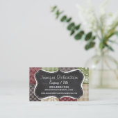 Maroon, Bruin, Tan, & Groene Quilt look Visitekaartje (Staand voorkant)